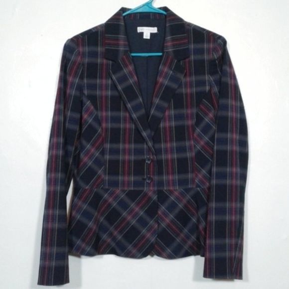Cato navy and red plaid Peplum blazer - Picture 6 of 6